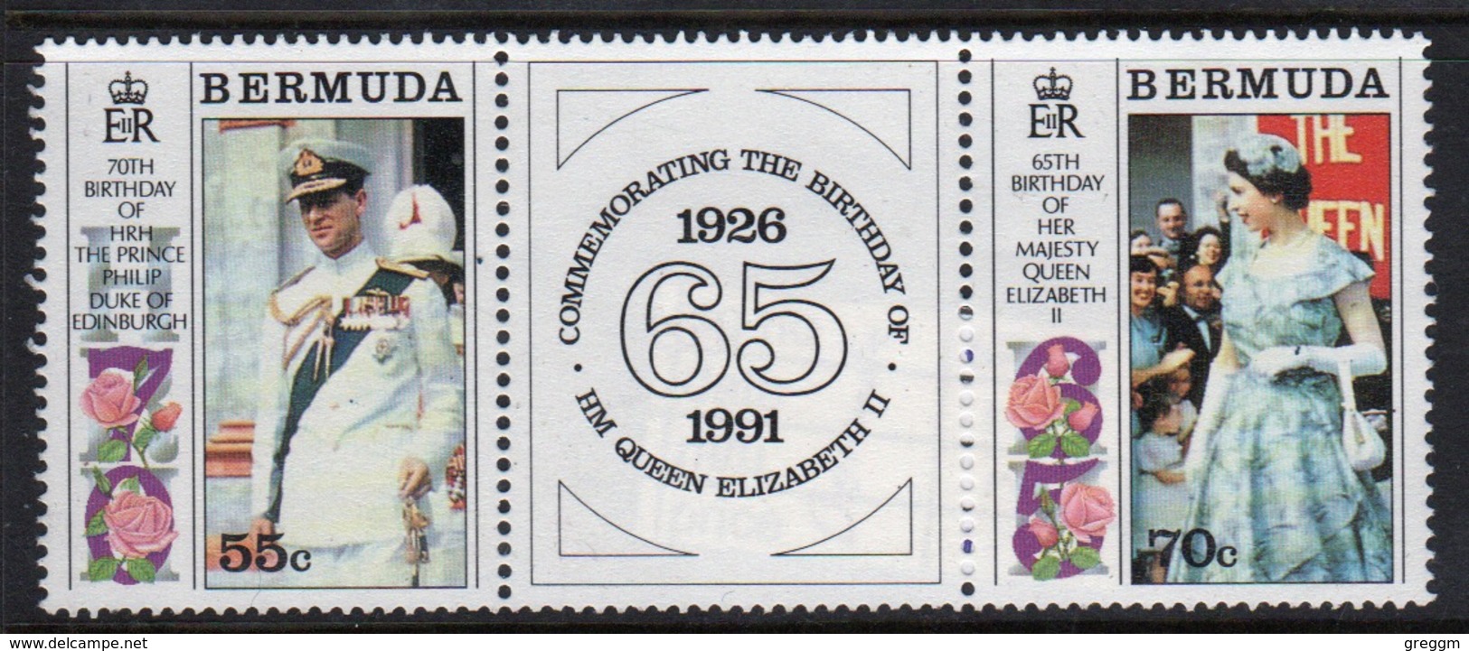 Bermuda Elizabeth II 1991 Set Of Stamps To Celebrate The Queens 65th Birthday. - Bermuda