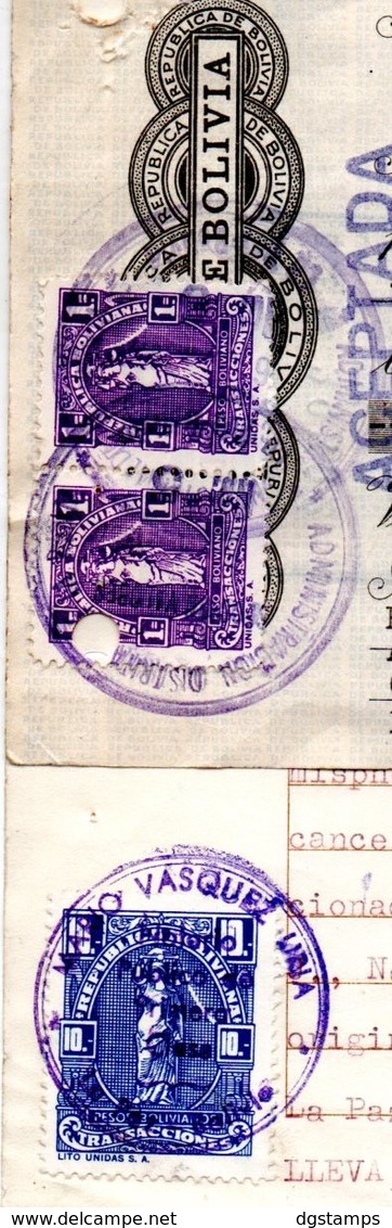 Bolivia 1967  $b1.- Papel Sellado Tipo PS #78, H&A Tipo 123. Letra Bs4.000.- (Inflación), H&A #121 - Bolivia