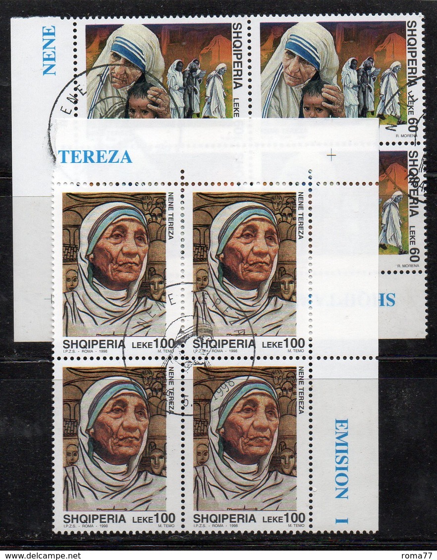 Q26 - ALBANIA 1998 , Emissione Per  Madre Teresa Di Calcutta : Serie In Quartine Usate - Albania