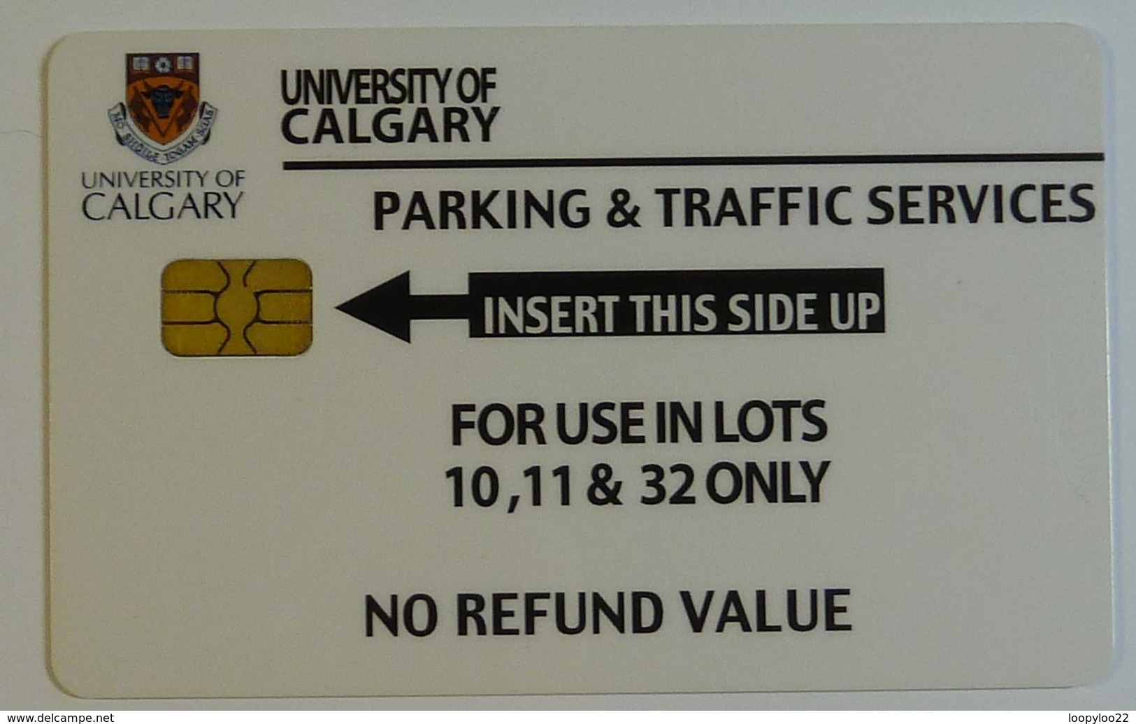 USA - Parking & Traffic Services - University Of Calgary - No Refund Value - Autres & Non Classés