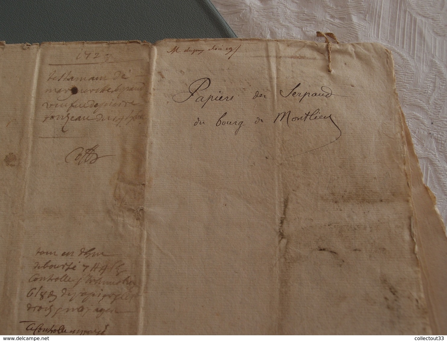 Ensemble De Documents Anciens Authentiques Avec Cachet De Généralité 1729 La Rochelle - Matasellos Generales