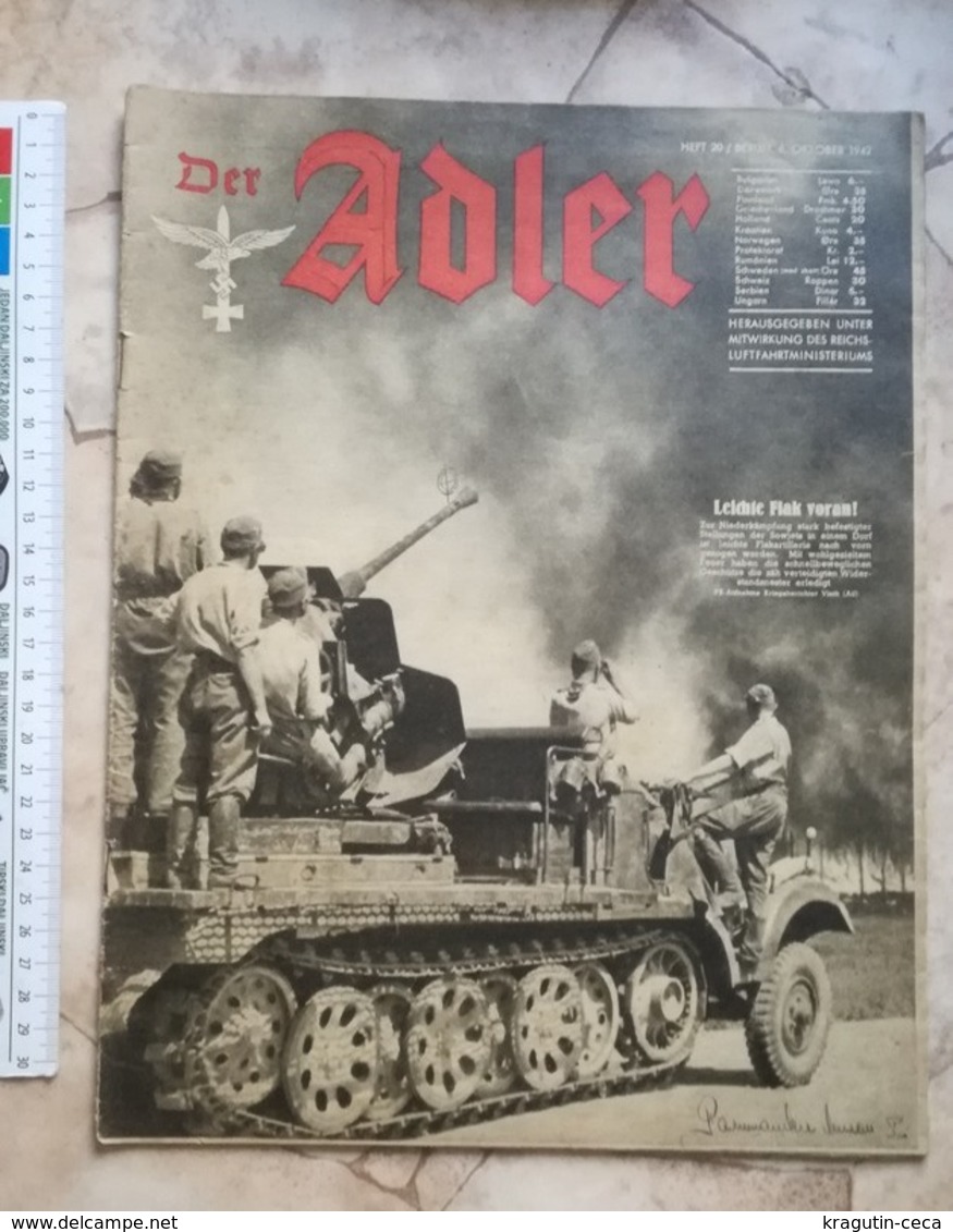 1942 WWII WW2 ADLER GERMANY ARMY MAGAZINE MILITARY NEWSPAPERS TANK SOVIET RUSSIA Kriegsflugzeug AFRICA ANTLANTIC TITANIC - Autres & Non Classés