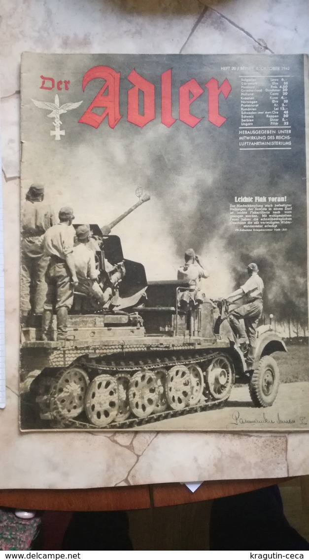 1942 WWII WW2 ADLER GERMANY ARMY MAGAZINE MILITARY NEWSPAPERS TANK SOVIET RUSSIA Kriegsflugzeug AFRICA ANTLANTIC TITANIC - Autres & Non Classés