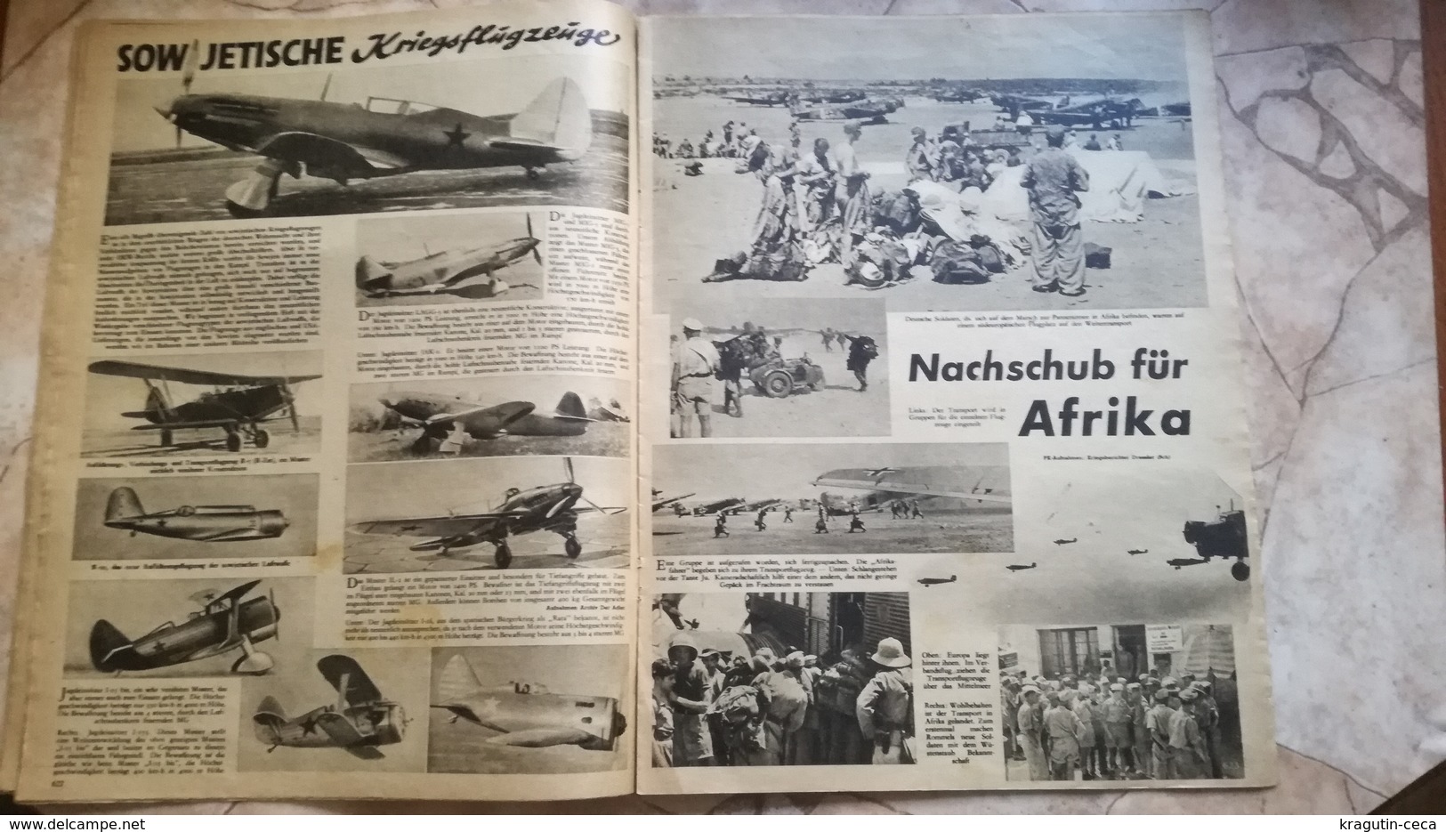 1942 WWII WW2 ADLER GERMANY ARMY MAGAZINE MILITARY NEWSPAPERS TANK SOVIET RUSSIA kriegsflugzeug AFRICA ANTLANTIC TITANIC