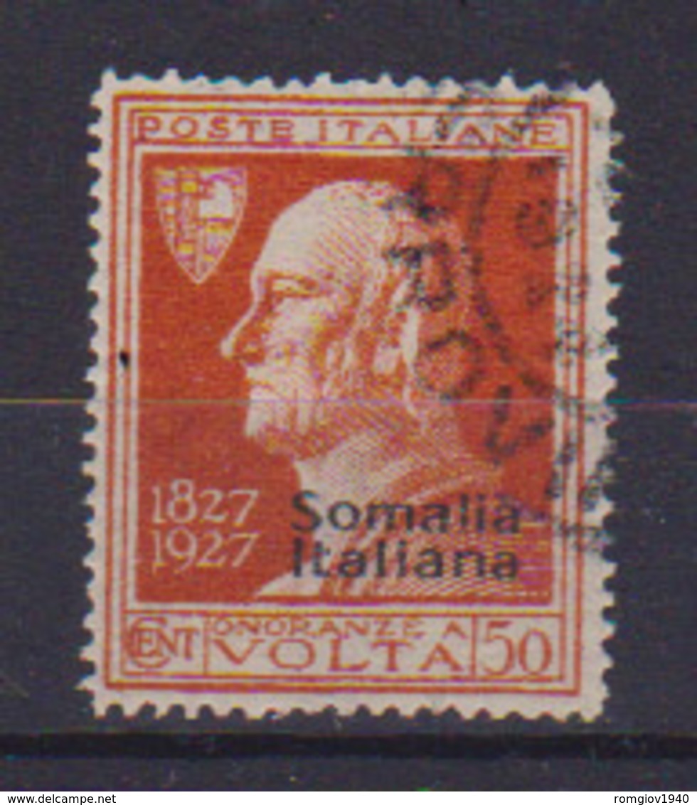 COLONIE ITALIANE SOMALIA 1927 A.VOLTA SASS.110 USATO VF - Somalie