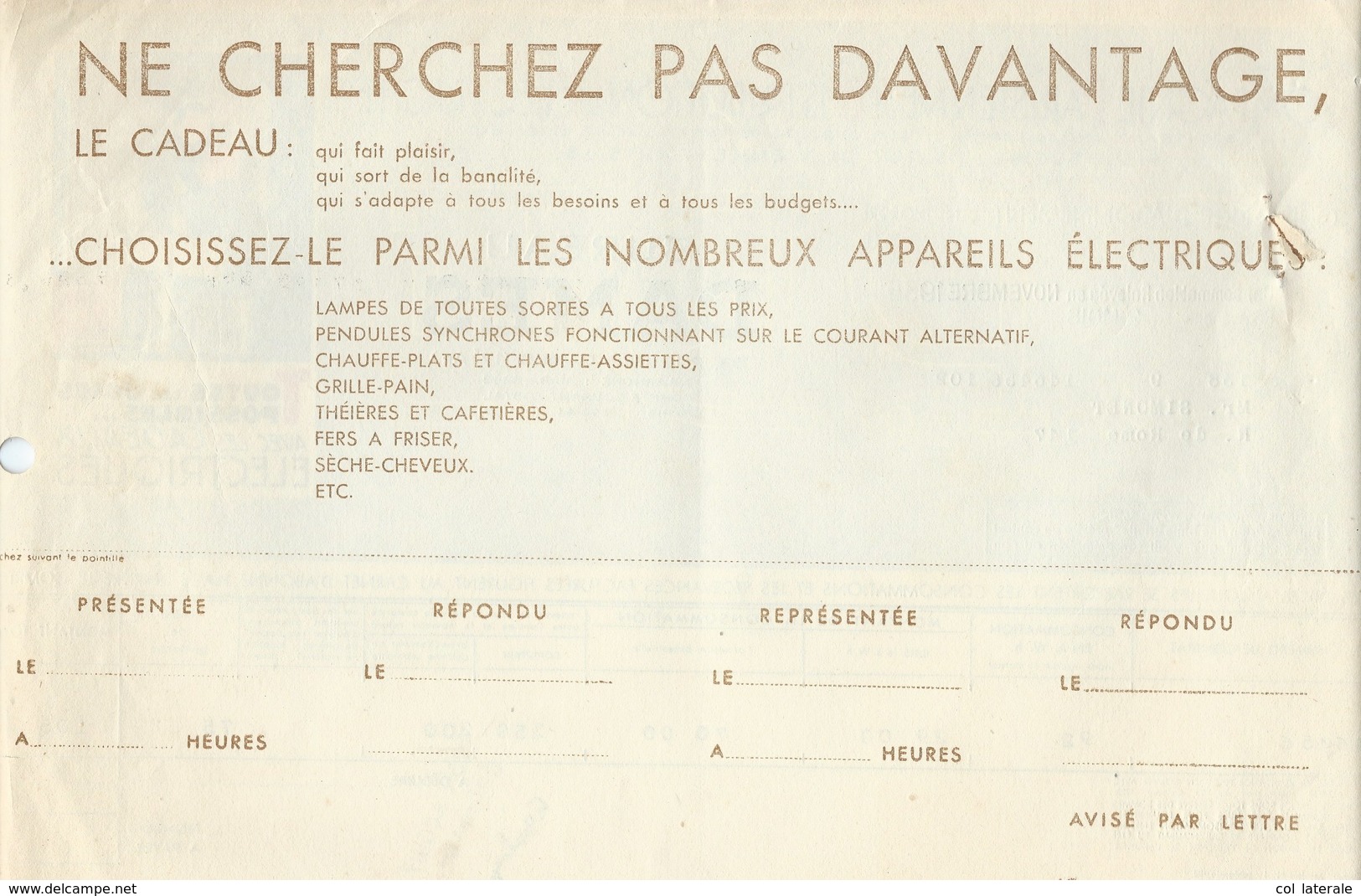 COMPAGNIE PARISIENNE De DISTRIBUTION D'ÉLECTRICITÉ Bureau DAMES Quittance 1935 Cadeaux électriques  Bien 2 Scans - Electricité & Gaz