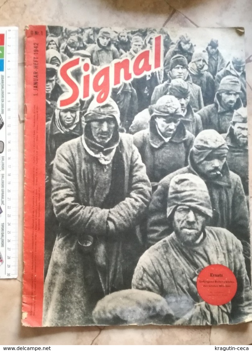 1942 WWII WW2 GERMANY ARMY MAGAZINE MILITARY NEWSPAPERS SIGNAL YUGOSLAVIA USSR SOVIET TANK ENGLAND UK NAVY SHIP CATHOLIC - Otros & Sin Clasificación