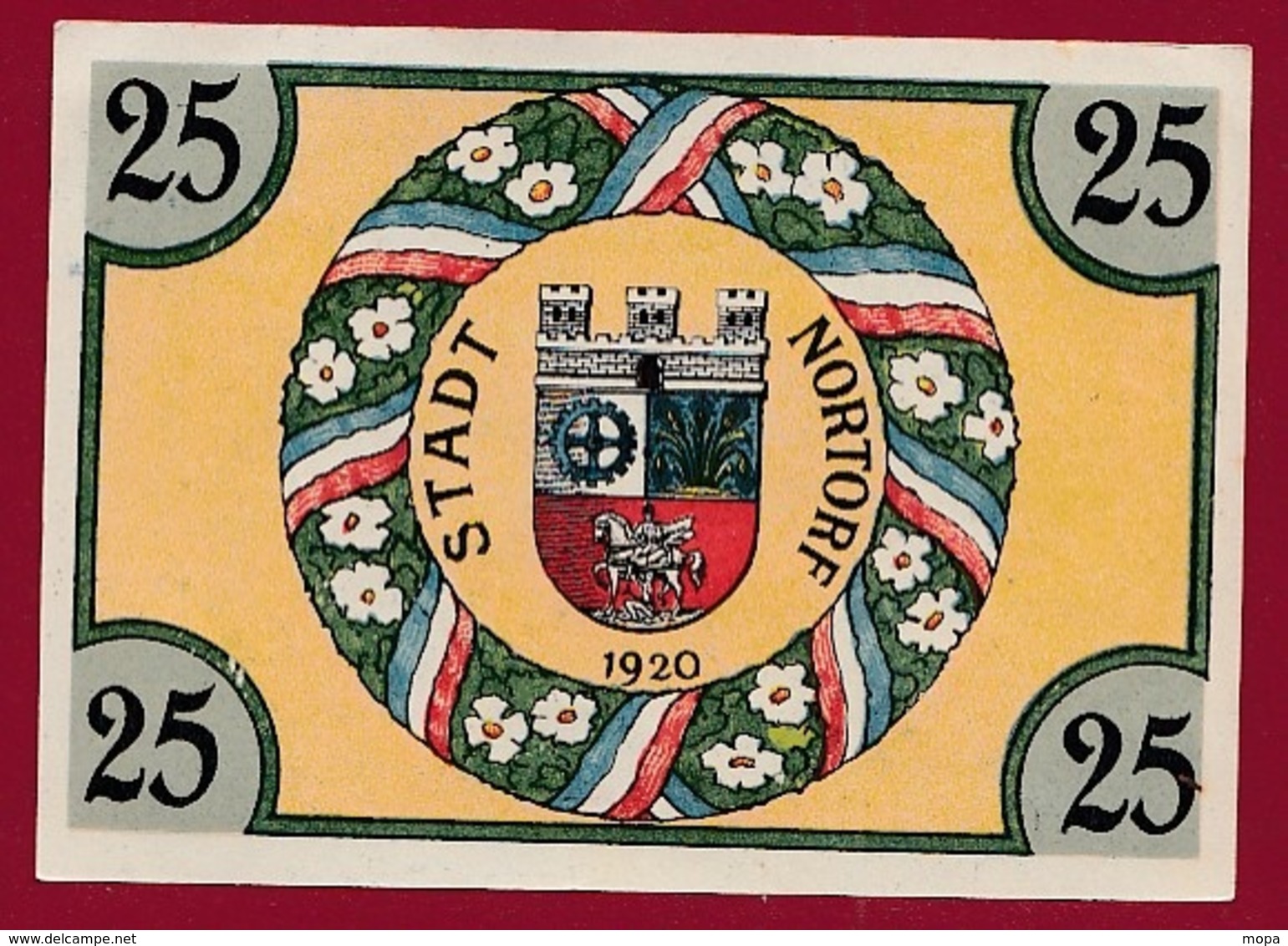 Allemagne 1 Notgeld 25 Pfenning  Stadt Nortorf  (  RARE) Dans L 'état N °5331 - Collections