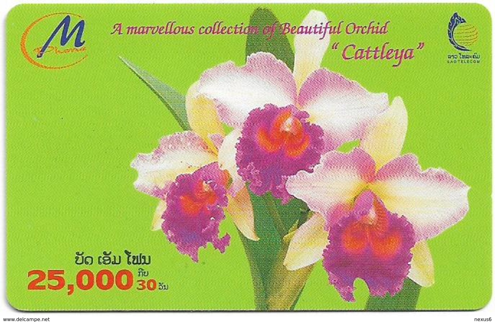 Laos - LTC - M-Phone - Cattleya Orchids #2, Exp.31.12.2008, Remote Mem. 25.000₭, Used - Laos