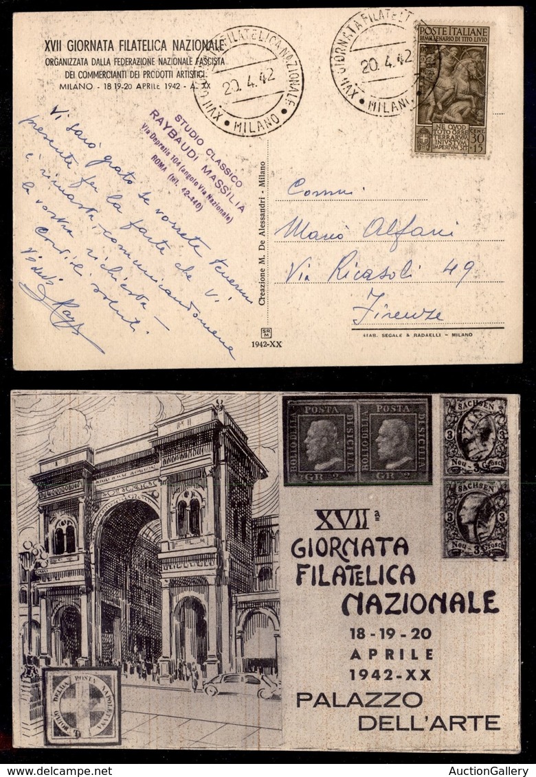 Regno - 30 Cent Tito Livio (459) - Cartolina Per Città - Firenze 20.4.42 - Sonstige & Ohne Zuordnung