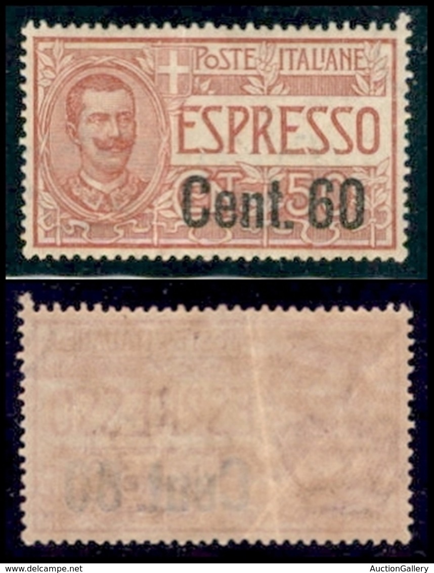 Regno - Espressi - 1922 - 60 Cent Su 50 (6 Espressi) - Gomma Integra - Ottimamente Centrato - Piega Diagonale (600) - Sonstige & Ohne Zuordnung