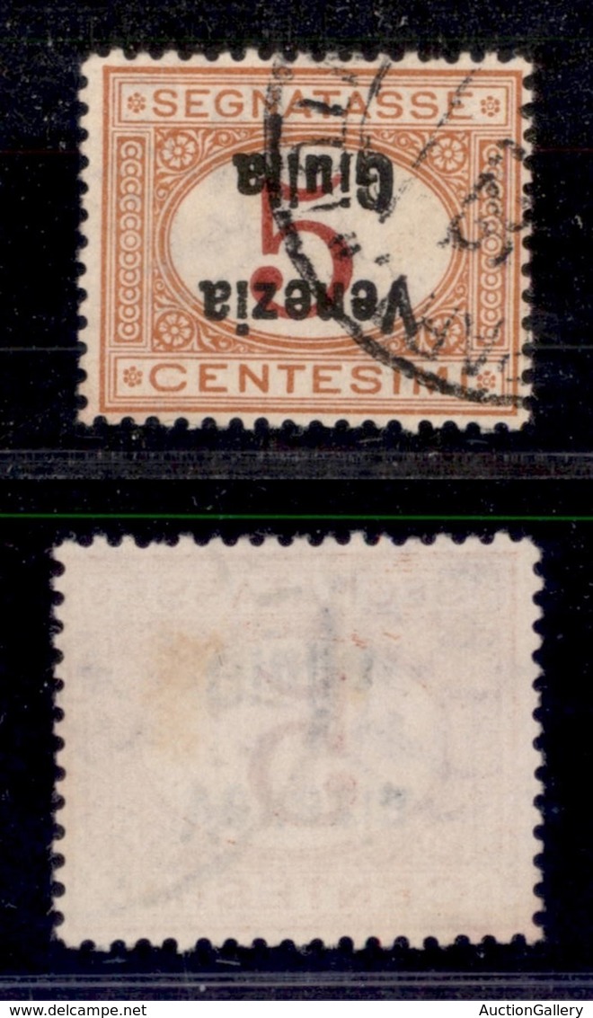 Venezia Giulia - Segnatasse - 1919 - 5 Cent (1a) Usato - Soprastampa Capovolta (80) - Sonstige & Ohne Zuordnung