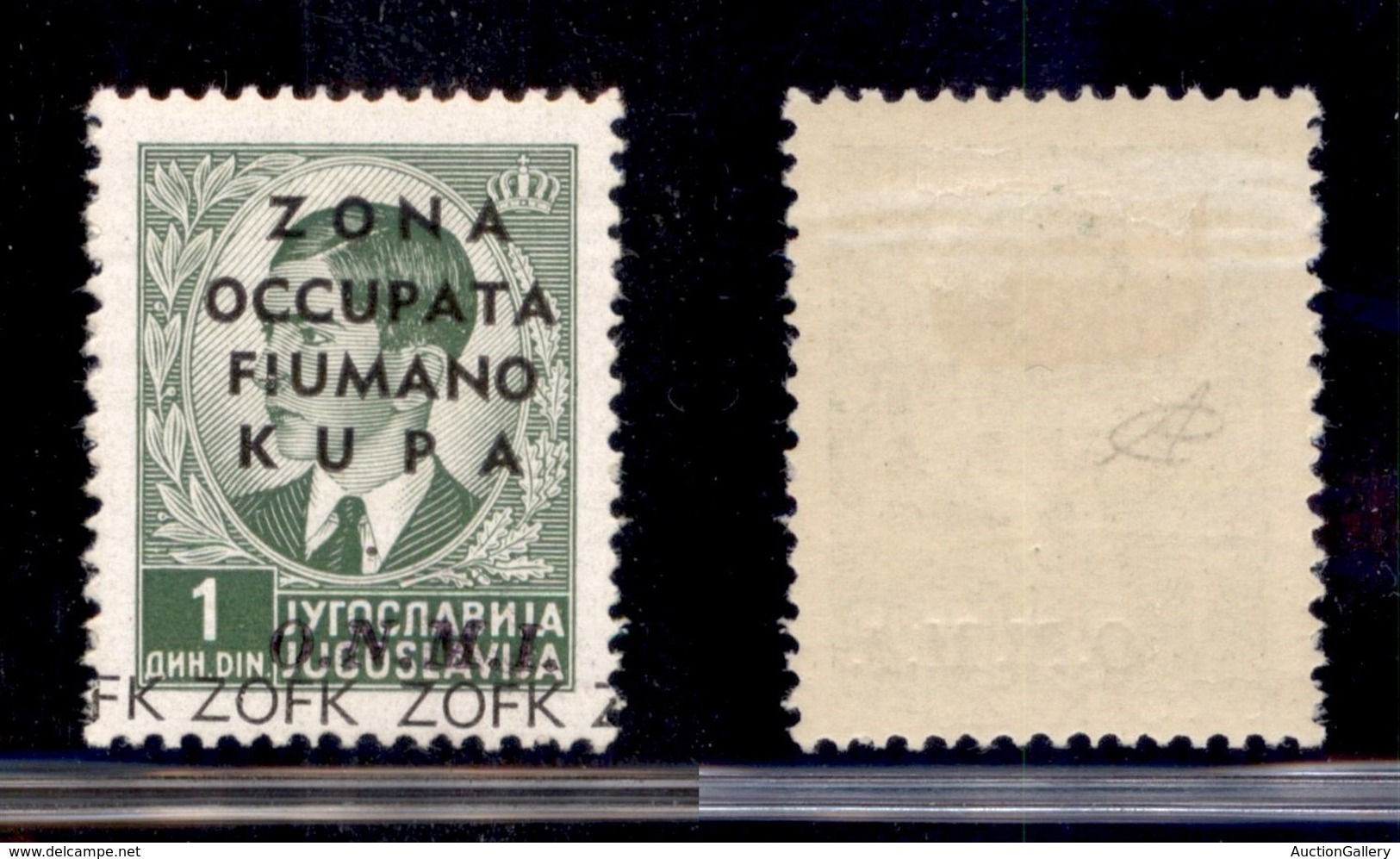 Zona Fiumano Kupa - 1941 - 1 Din (3ba) Con Diciture Solo In Basso - Gomma Originale (80) - Sonstige & Ohne Zuordnung