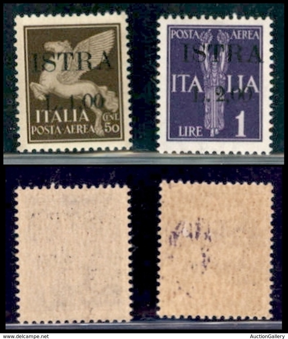 Occupazione Jugoslava - Istria - 1945 - 1 Lira Su 50 Cent + 2 Lire Su 1 (35/36) - 2 Valori - Gomma Originale Con Aderenz - Sonstige & Ohne Zuordnung