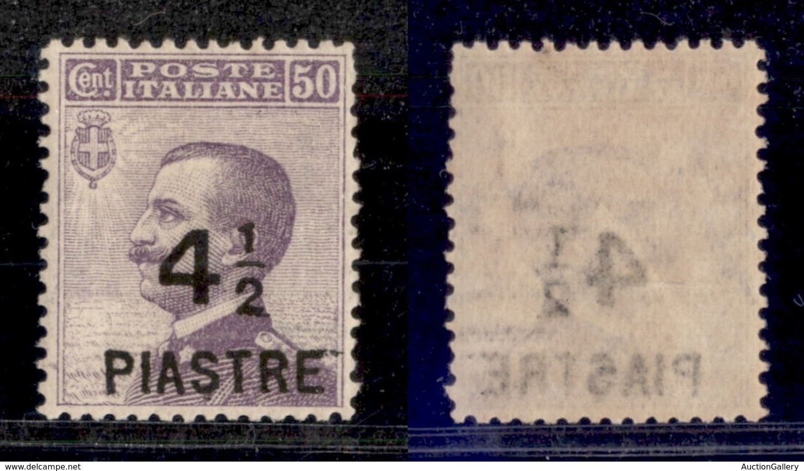 Levante - Costantinopoli - 1922 - 4 1/2  Piastre Su 50 Cent (62) - Gomma Originale (60) - Sonstige & Ohne Zuordnung