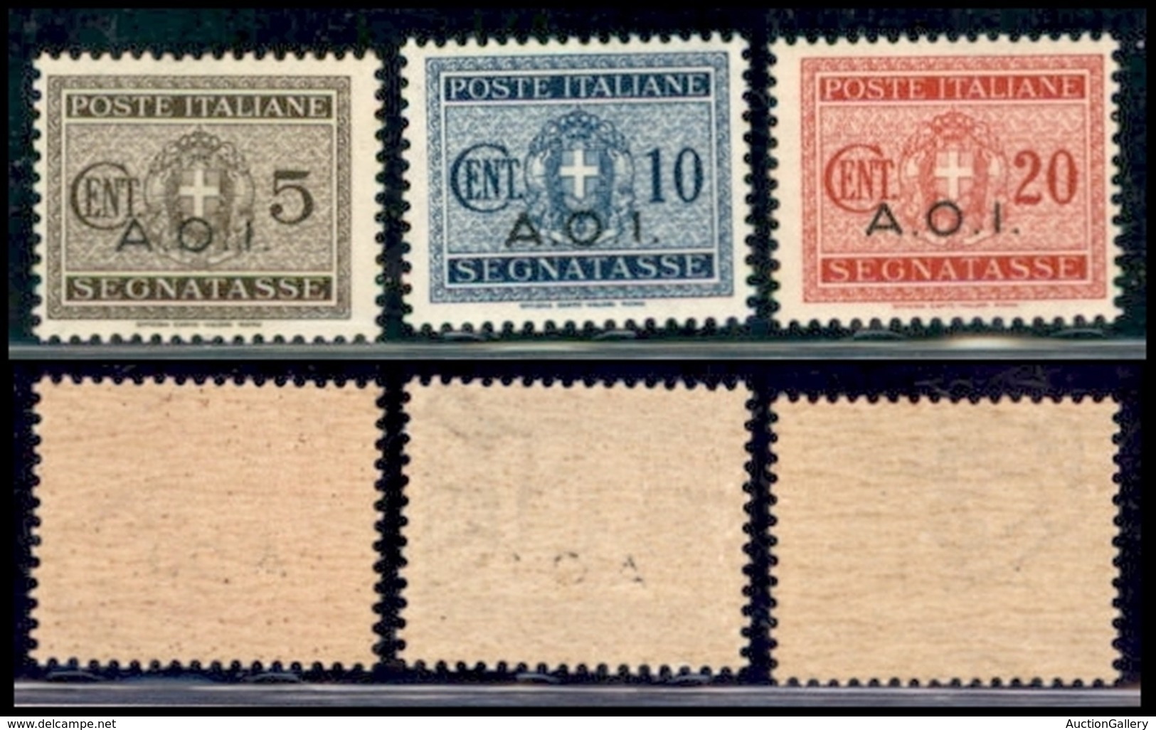 Africa Orientale Italiana - Segnatasse - 1940 - 5 Cent + 10 Cent + 20 Cent (1/3 Segnatasse) - 3 Valori - Gomma Integra ( - Sonstige & Ohne Zuordnung