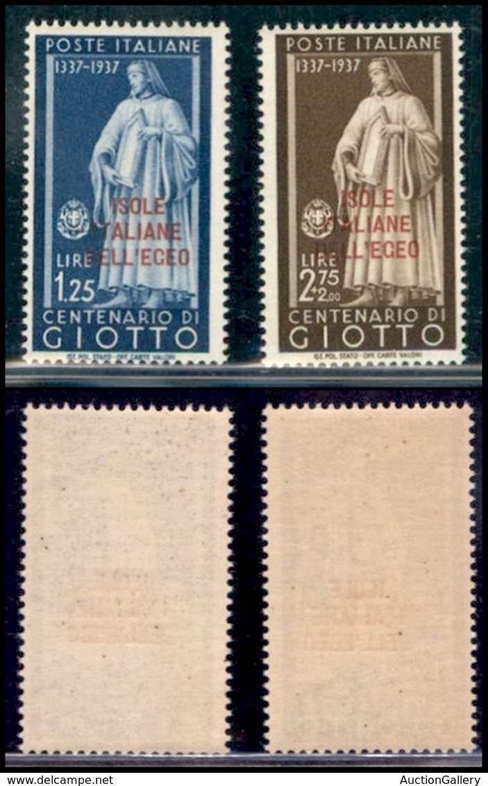 Egeo - Emissioni Generali - 1938 - Giotto (109/110) - Serie Completa - Gomma Integra (10) - Sonstige & Ohne Zuordnung