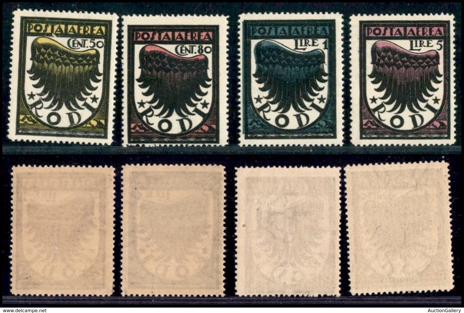 Egeo - Emissioni Generali - Posta Aerea - 1934 - Ala (30+31/I+32/I+33/I) - 4 Valori Tirature Miste - Serie Completa - Go - Sonstige & Ohne Zuordnung