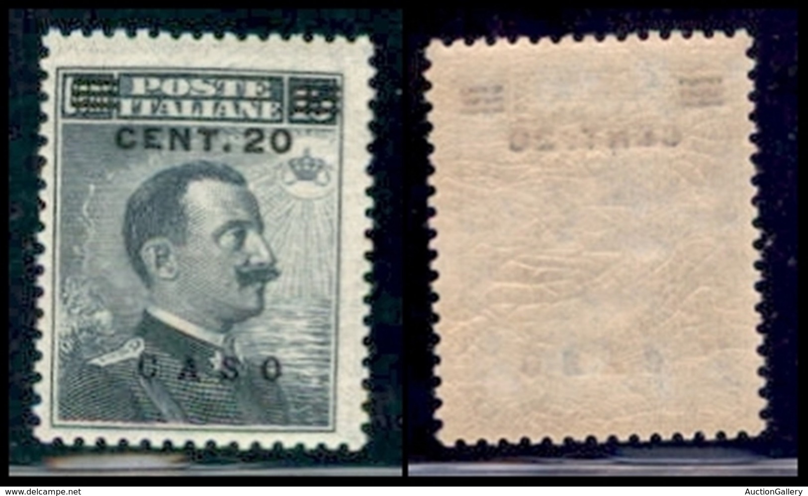 Egeo - Caso - 1916 - 20 Cent Su 15 (8) - Gomma Integra (5) - Otros & Sin Clasificación