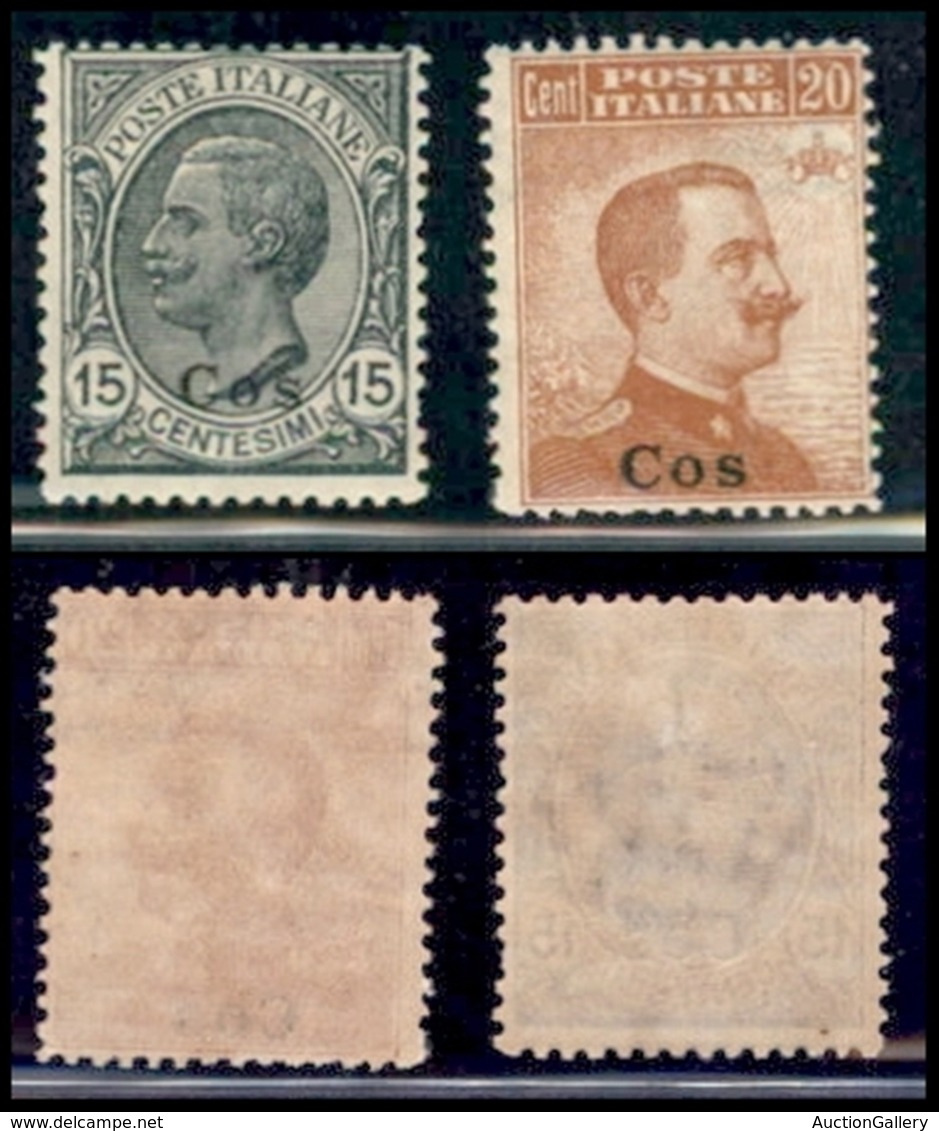 Egeo - Coo - 1921/1922 - Soprastampati (10/11) - Emissione Completa - Gomma Integra (27) - Sonstige & Ohne Zuordnung