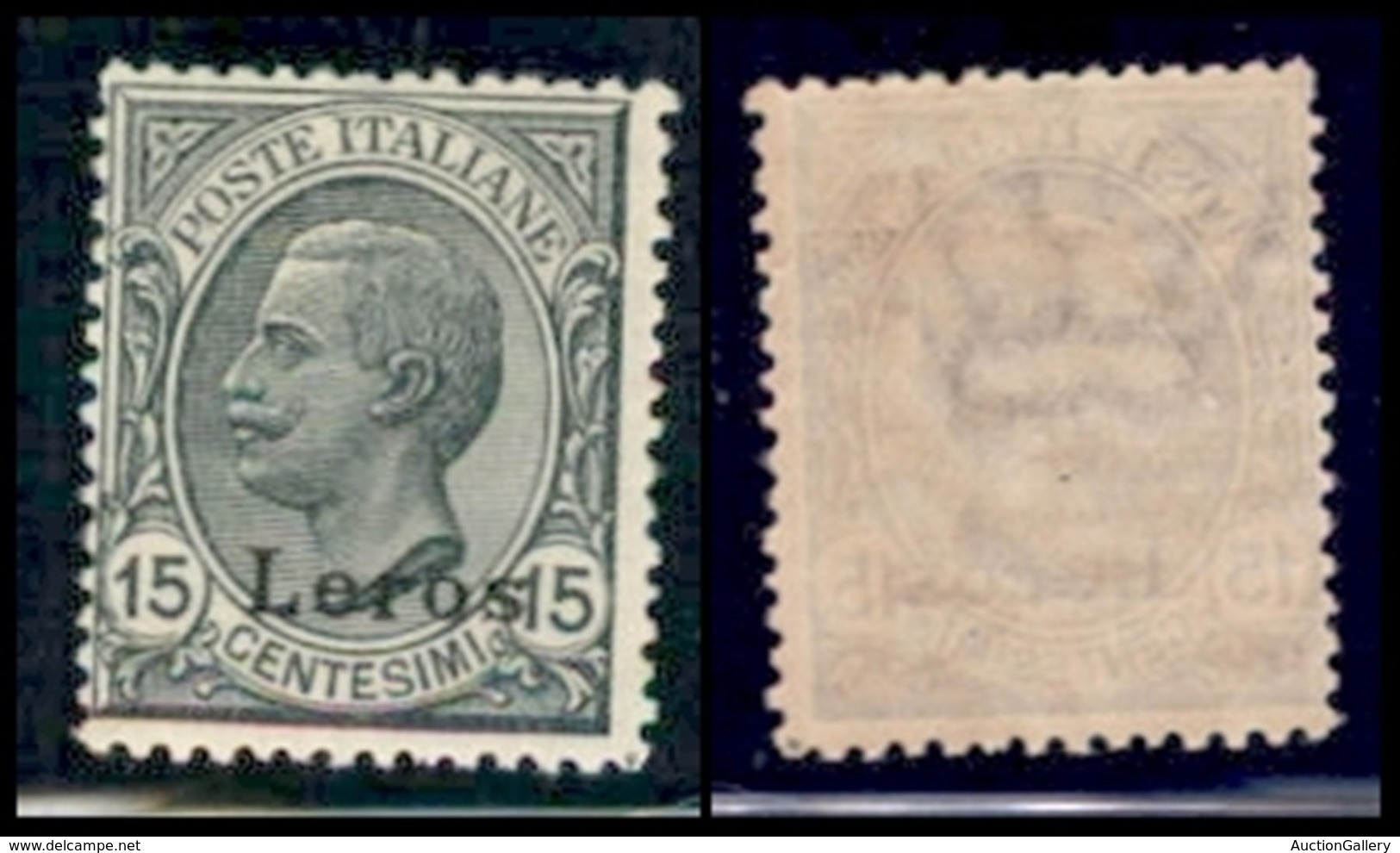 Egeo - Lero - 1921 - 15 Cent Leoni (10) - Gomma Integra (15) - Otros & Sin Clasificación