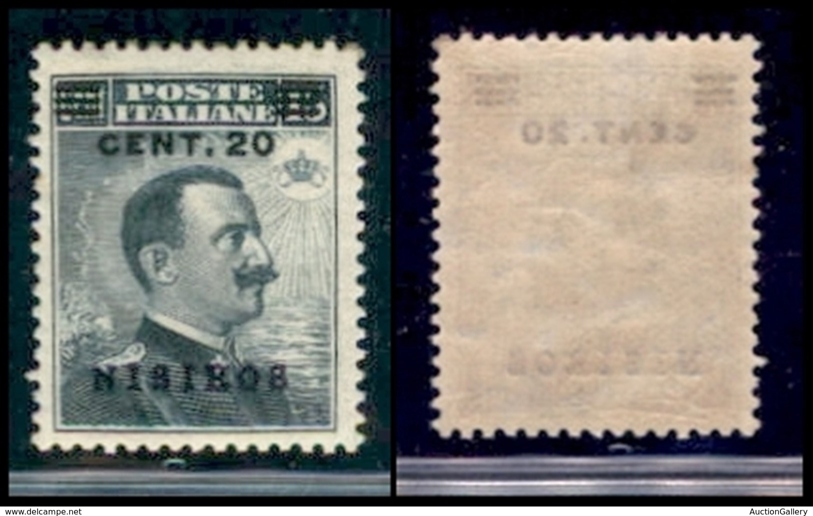Egeo - Nisiro - 1916 - 20 Cent Su 15 (8) - Gomma Integra (5) - Otros & Sin Clasificación