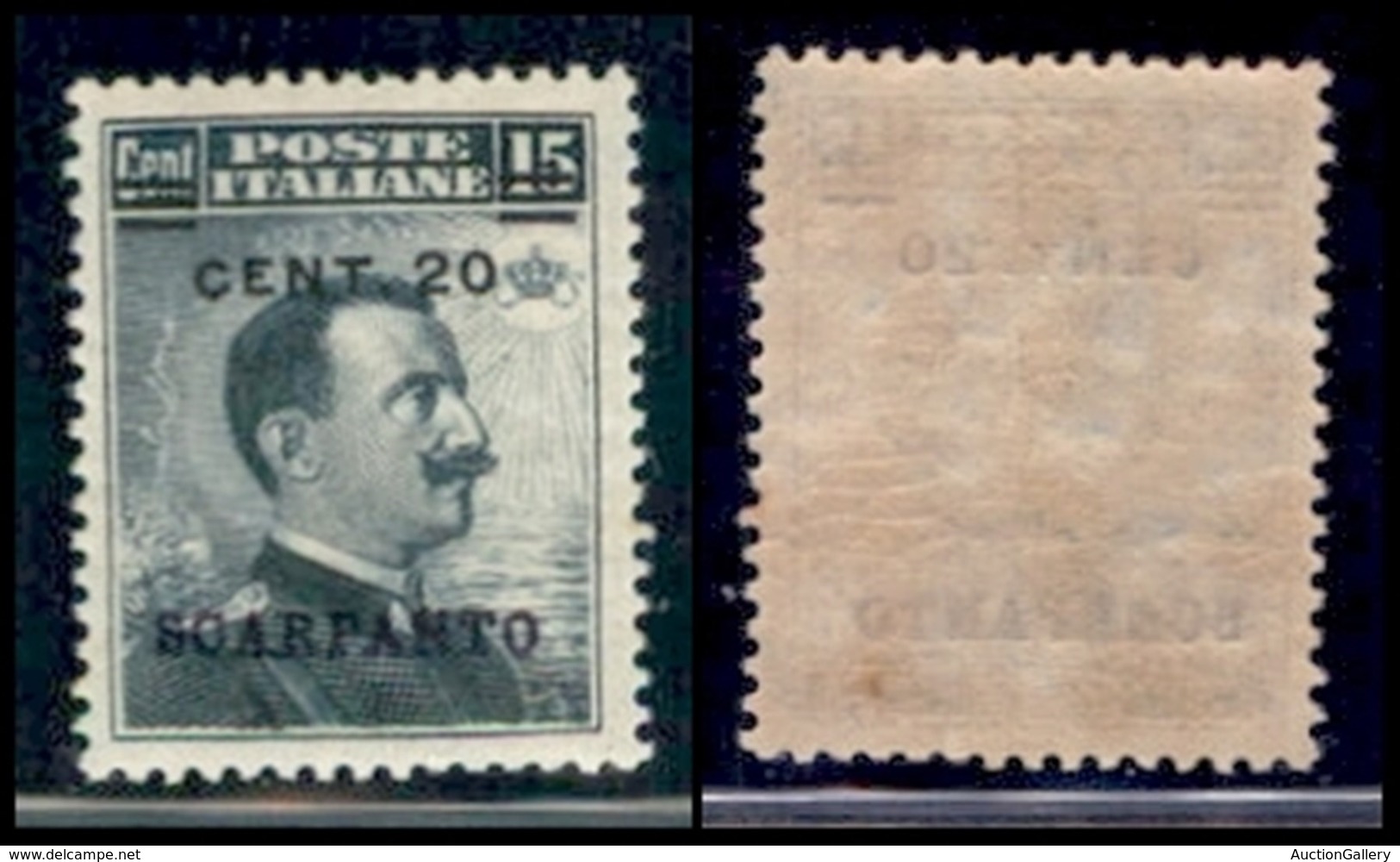 Egeo - Scarpanto - 1916 - 20 Cent Su 15 (8) - Gomma Integra - Ben Centrato (5/10) - Altri & Non Classificati