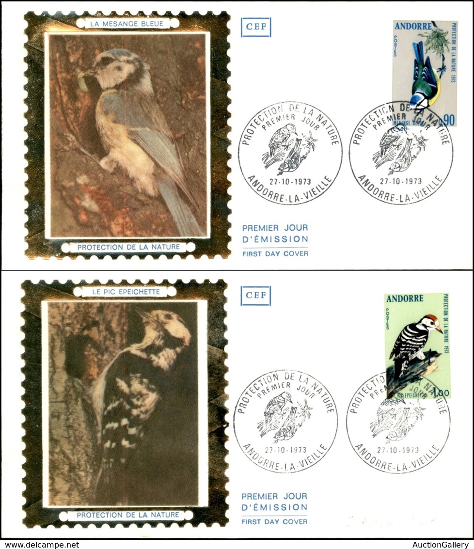 ANDORRA FRANCESE - Protezione Natura (253/254) - Serie Completa - 2 FDC 27.10.73 - Sonstige & Ohne Zuordnung