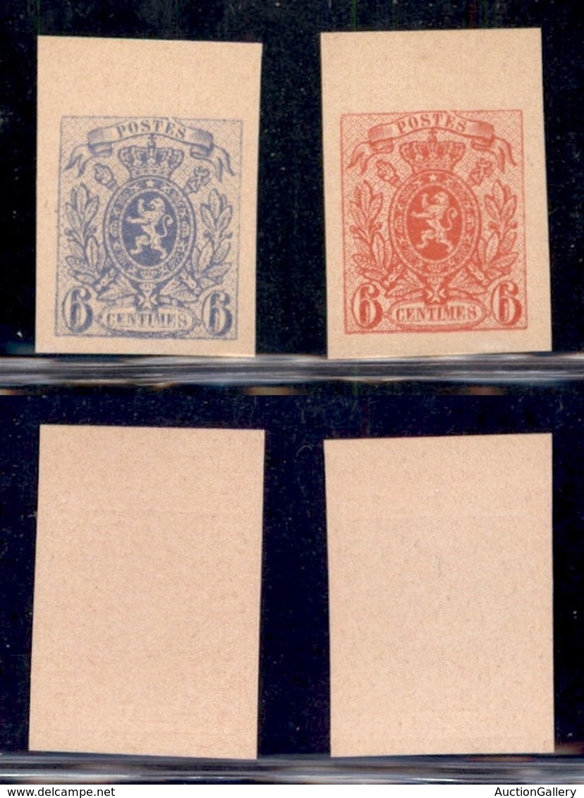 BELGIO - Saggi - 1866 - 6 Cent - Due Diversi Colori - Non Dentellati - Senza Gomma - Sonstige & Ohne Zuordnung