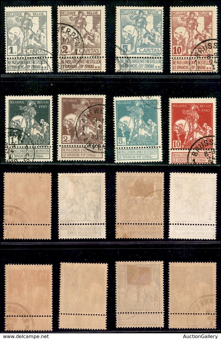 BELGIO - 1910 - Anti Tubercolosi (81I/88I) - Serie Completa Usata (30) - Sonstige & Ohne Zuordnung