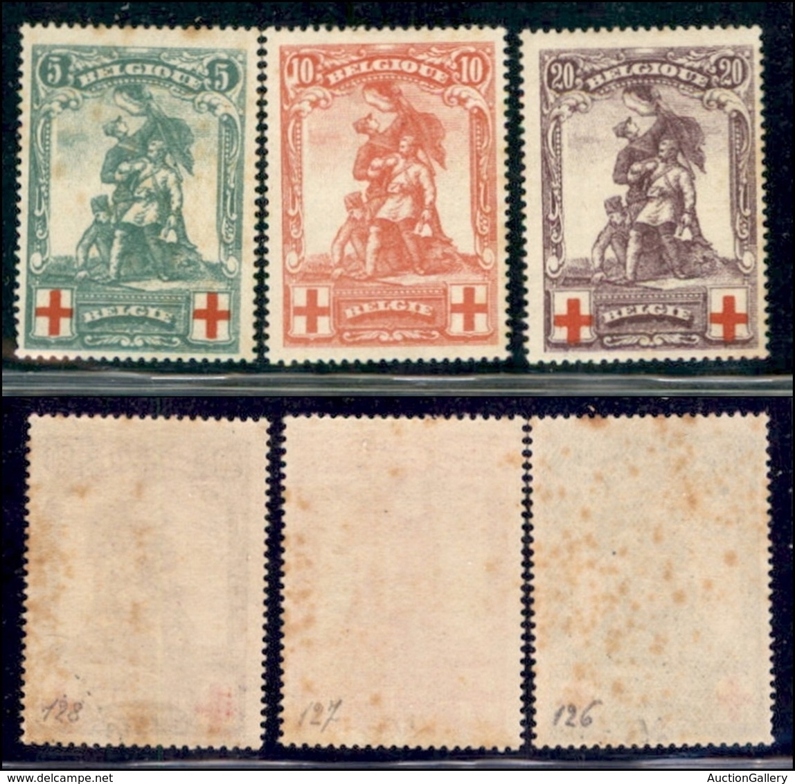 BELGIO - 1914 - Croce Rossa (104/106) - Serie Completa - Gomma Originale - Qualche Ingiallimento - Da Esaminare - Sonstige & Ohne Zuordnung