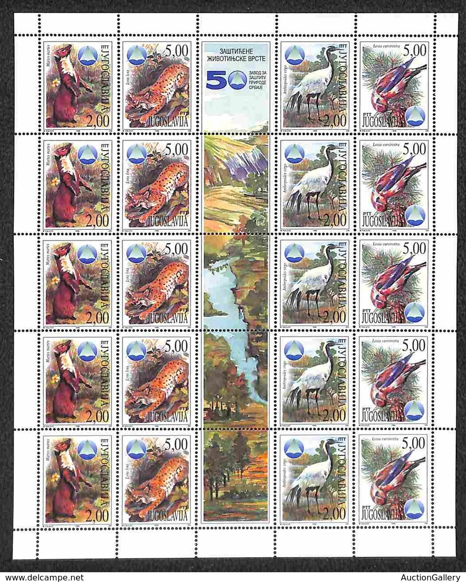 JUGOSLAVIA - 1998 - Fauna (2871/2874) - Minifoglio Di 20 - Gomma Integra (45) - Altri & Non Classificati