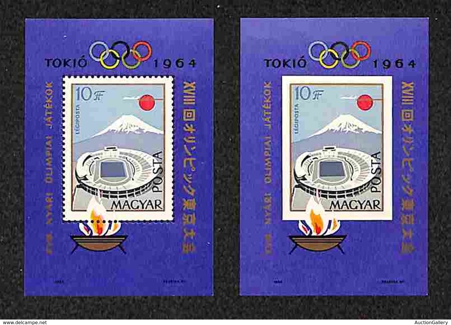 UNGHERIA - 1964 - Foglietto Olimpiadi Tokyo II (Block 43 A+B) - 2 Foglietti Dentellato E Non - Gomma Integra (50+) - Sonstige & Ohne Zuordnung