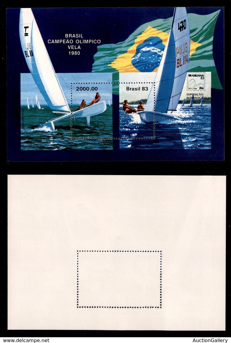BRASILE - 1983 - Foglietto Campioni Brasiliani - Vela (block 58) - Gomma Integra (36) - Sonstige & Ohne Zuordnung