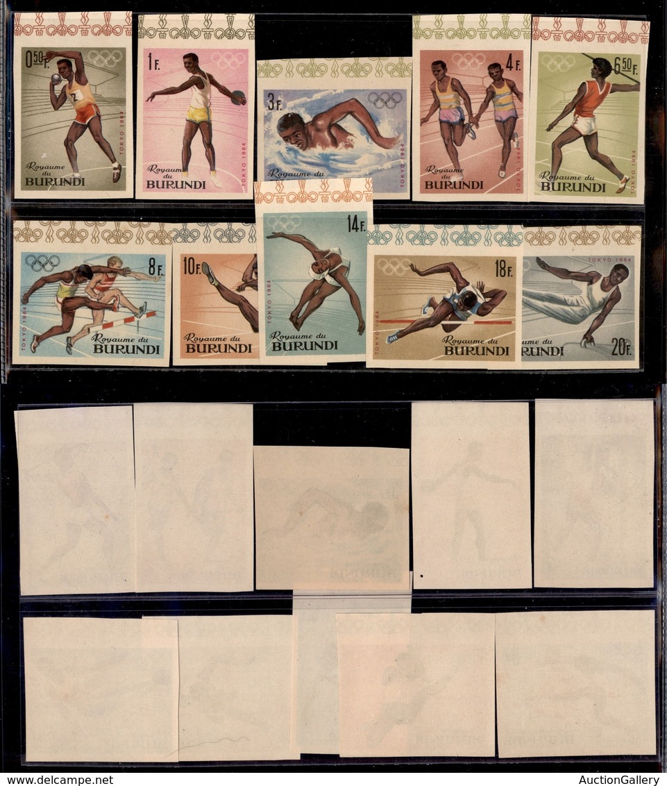 BURUNDI - 1964 - Olimpiadi Tokyo (125/134 B) - Serie Completa - Non Dentellati - Gomma Integra (50) - Sonstige & Ohne Zuordnung