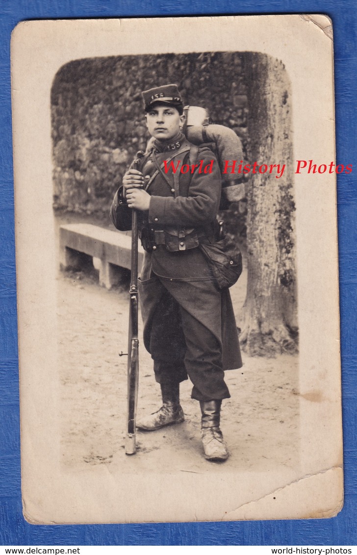 CPA Photo - SAINT BRIEUC - Portrait Du Poilu Fernand PIMPAUD Mitrailleur 154e & 155e Régiment Uniforme Fusil Soldat WW1 - Guerre 1914-18