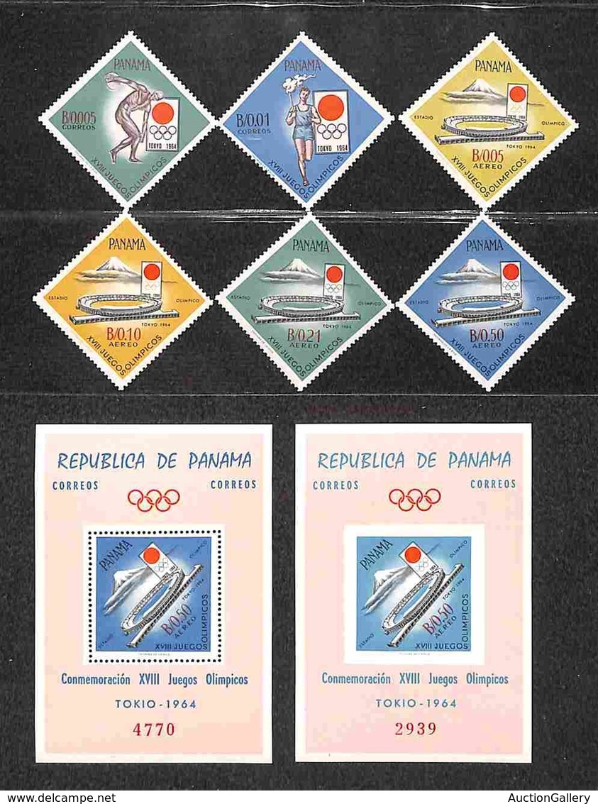 PANAMA - 1964 - Olimpiadi Tokyo I (714/719 + Block 17/18) - Serie Completa + Foglietti - Gomma Integra (50) - Sonstige & Ohne Zuordnung