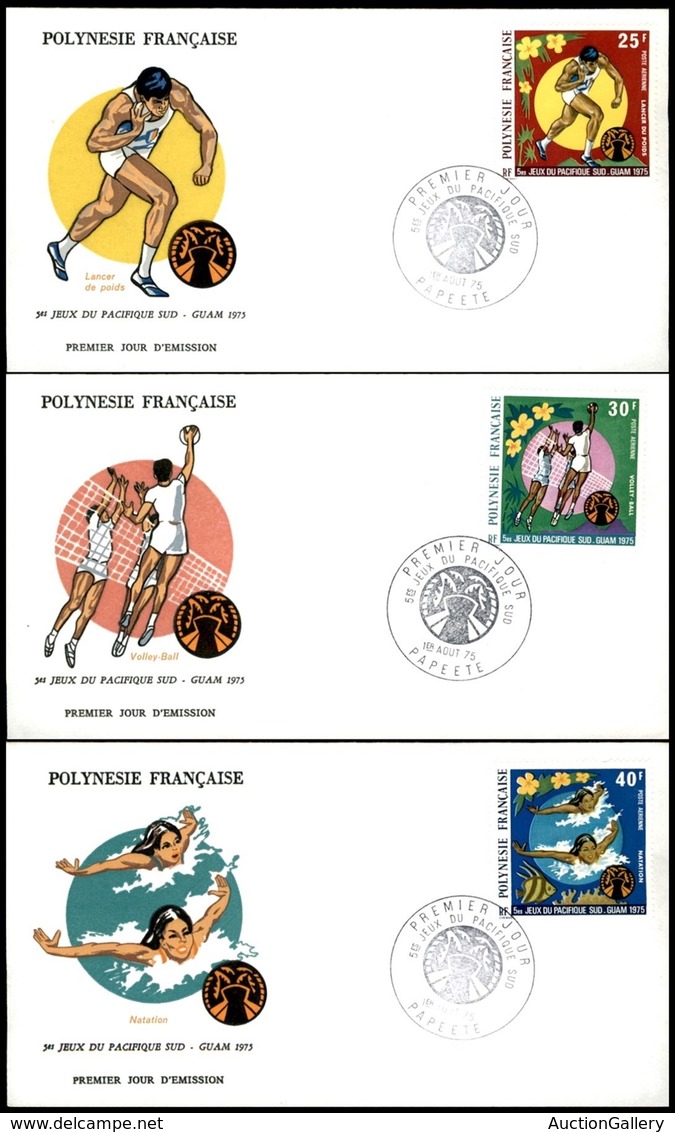 POLINESIA FRANCESE - 1975 - V Giochi Pacifico Del Sud (198/200) - Serie Completa - 3 FDC 1.8.75 - Altri & Non Classificati