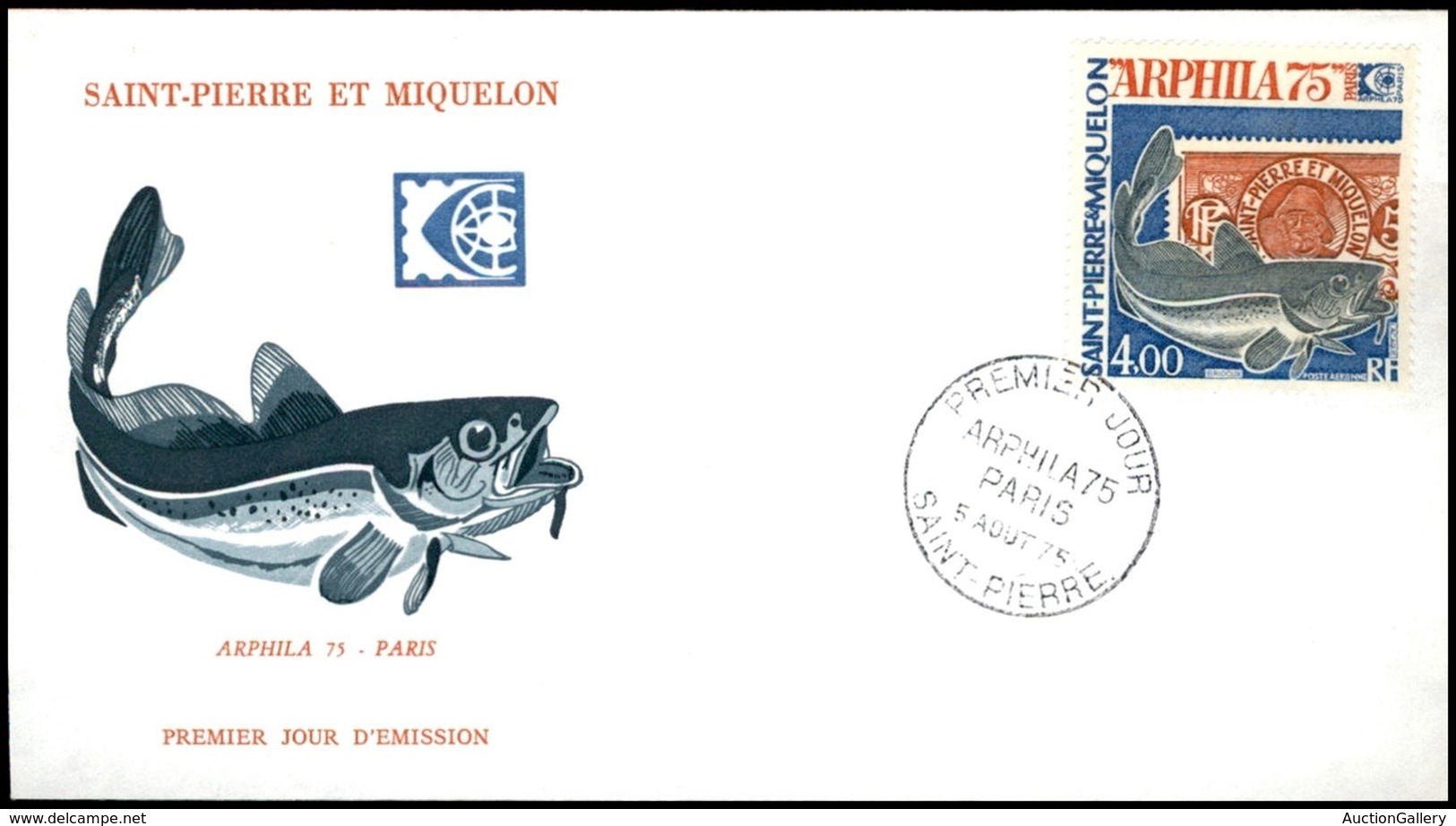 SAINT PIERRE ET MIQUELON - 1975 - 4 Fr Arphila (507) - FDC 5.8.75 - Sonstige & Ohne Zuordnung