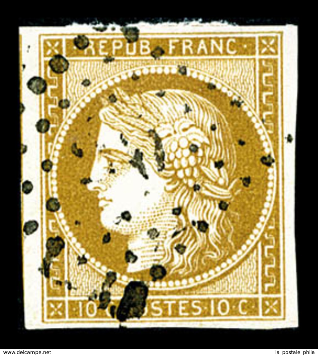 O N°1, 10c Bistre-jaune, Jolie Pièce, TB (signé Brun/certificat)  Qualité: O  Cote: 350 Euros - 1849-1850 Cérès