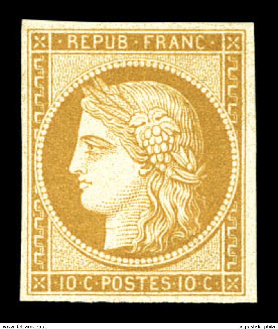 ** N°1f, 10c Bistre Clair, Impression De 1862, Fraîcheur Postale. SUP (certificat)  Qualité: ** - 1849-1850 Ceres