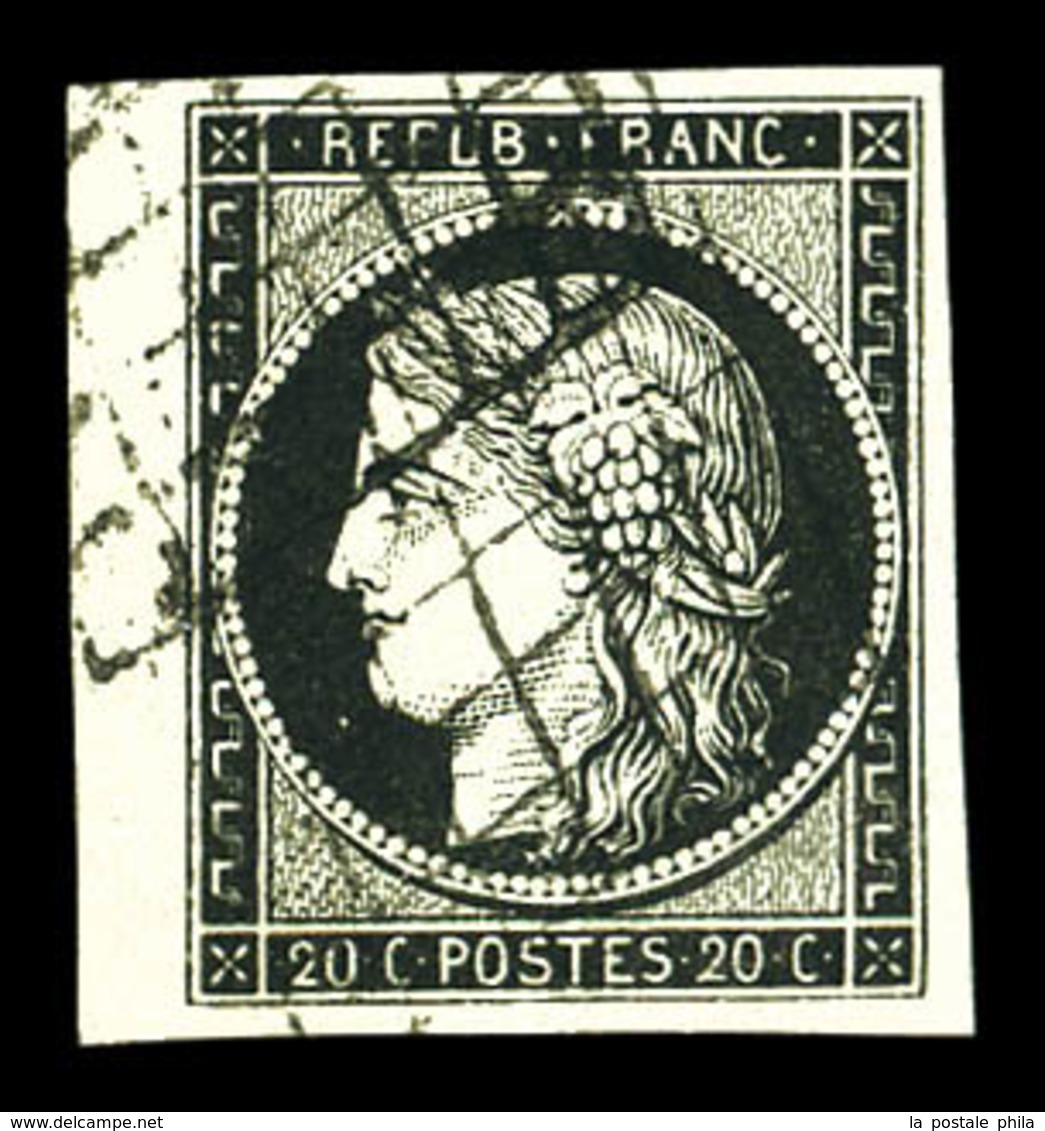 O N°3, 20c Noir Sur Jaune Bdf. SUP (signé Brun)  Qualité: O - 1849-1850 Cérès