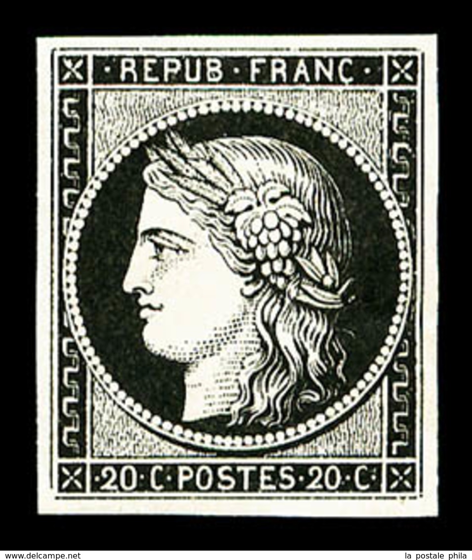 ** N°3a, 20c Noir Sur Blanc, Fraîcheur Postale, SUP (signé/certificat)  Qualité: ** - 1849-1850 Cérès