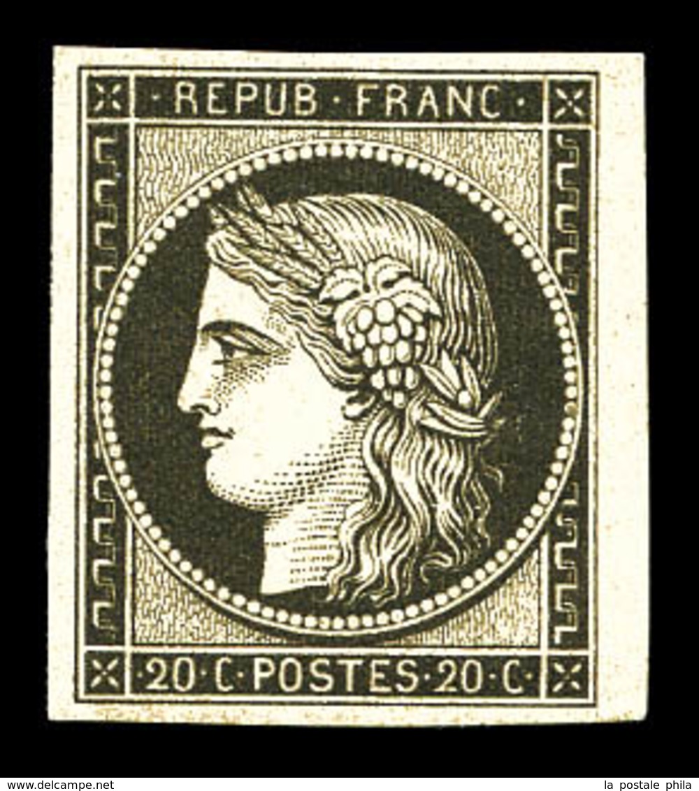 ** N°3f, 20c Noir Sur Jaune Impression De 1862, Petit Bdf, Fraîcheur Postale, SUP (certificat)  Qualité: ** - 1849-1850 Cérès