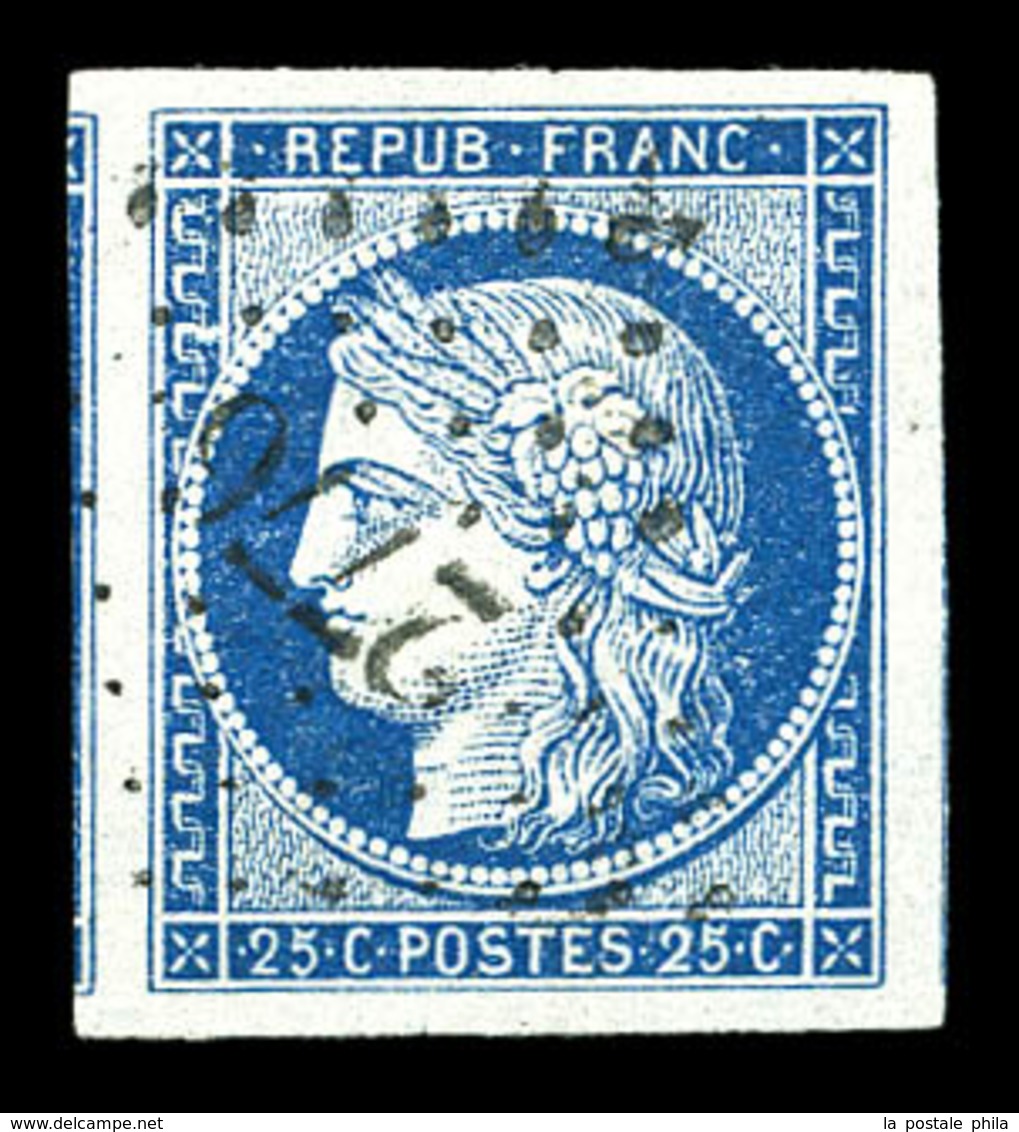 O N°4, 25c Bleu, Grandes Marges, Pièce Choisie. SUP (signé Calves)  Qualité: O - 1849-1850 Cérès