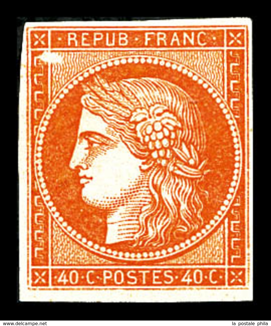 ** N°5A, 40c Orange, Avec Variété 'abeille', Fraîcheur Postale, SUPERBE (signé/certificats)  Qualité: ** - 1849-1850 Cérès