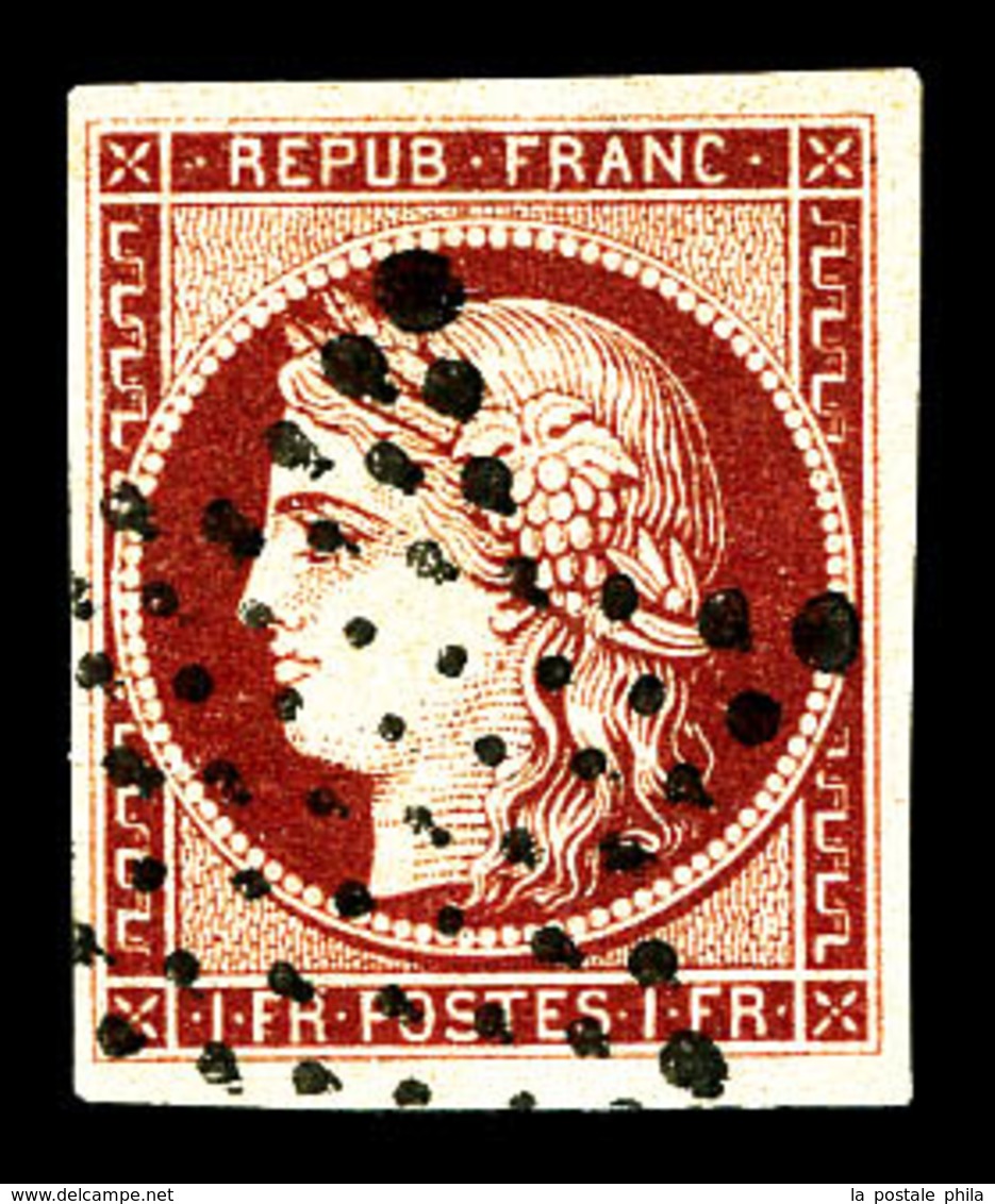 O N°6, 1f Carmin Oblitéré étoile Legère, Jolie Pièce. SUP (signé Calves/certificat)  Qualité: O  Cote: 1000 Euros - 1849-1850 Cérès