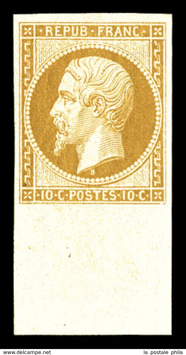 ** N°9c, 10c Bistre, Impression De 1862, Bord De Feuille, Fraîcheur Postale, SUP (certificat)  Qualité: ** - 1852 Louis-Napoléon