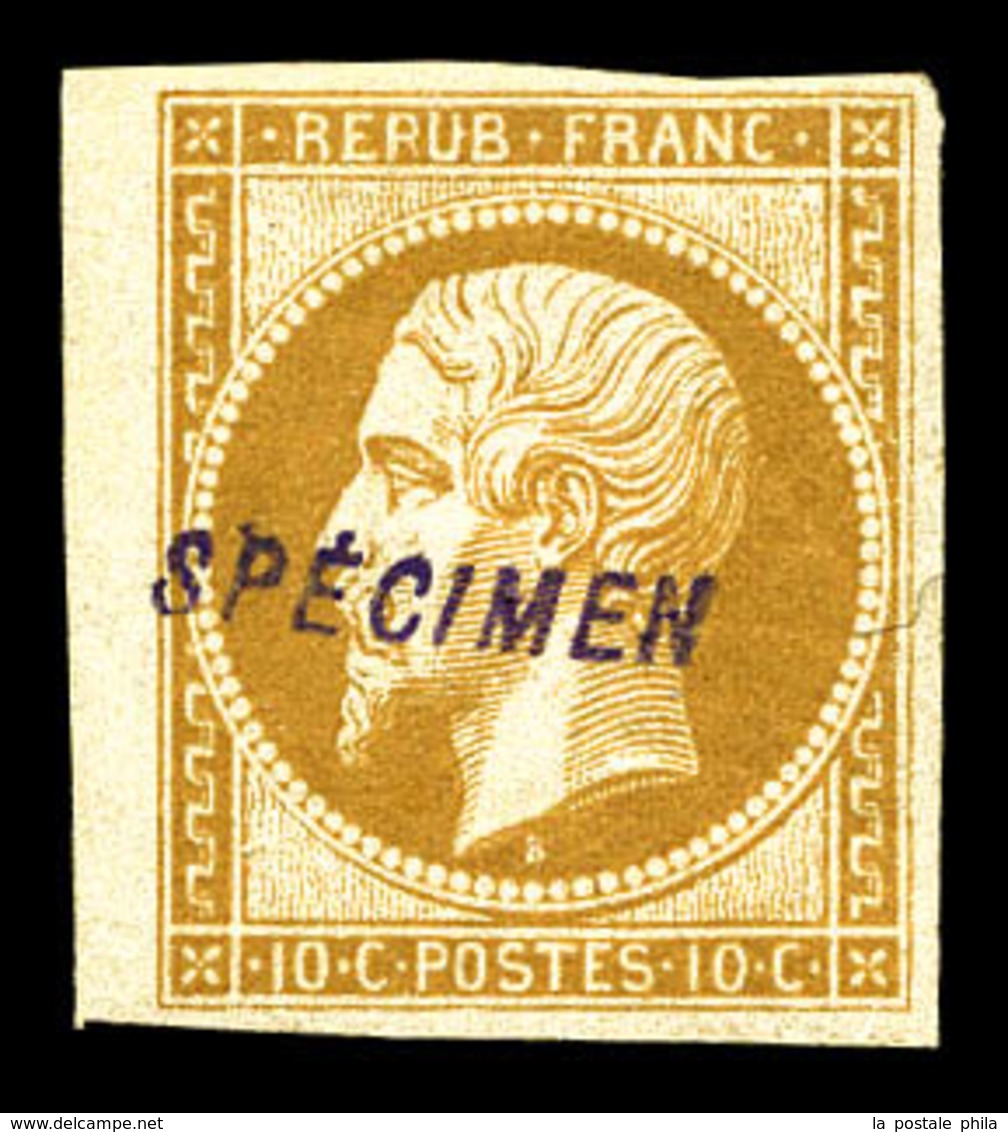 * N°9, 10c Bistre-jaune, Impression De 1862, Surchargé 'SPECIMEN', Bdf. SUP. R.R. (certificats)  Qualité: * - 1852 Louis-Napoleon