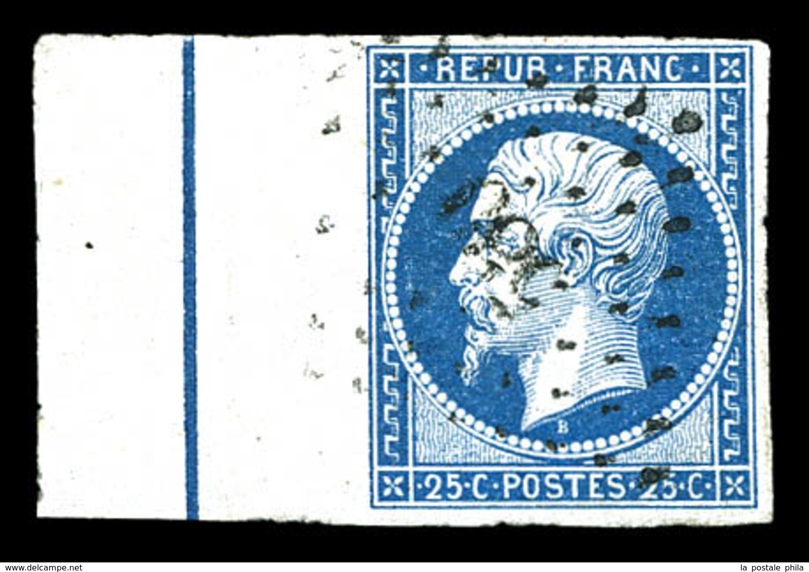 O N°10b, 25c Bleu, Bdf Avec Filet D'encadrement Obl Pc. SUP (signé/certificat)  Qualité: O  Cote: 1800 Euros - 1852 Louis-Napoleon